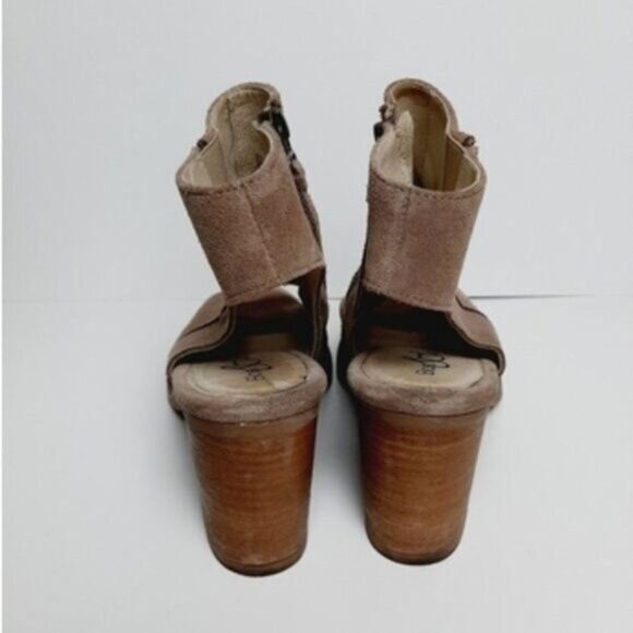 BOS. & CO. Celeste Peep-Toe Ankle Boots Heels Chunky Heel Genuine Suede Sz 9 - Picture 7 of 11